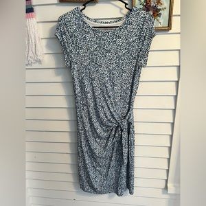 LOFT blue and white small floral print dress